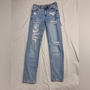 American Eagle ripped stretch mom jeans
